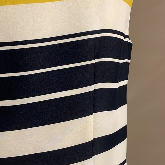 LOFT nautical stripe sleeveless dress zipped side / oval neckline size 12 - 14 - Picture 5 of 12